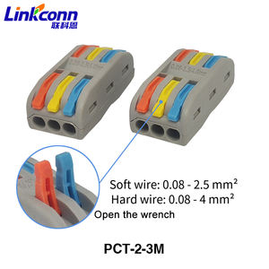 ขั้วต่อบล็อกเทอร์มินัลแบบกดขั้วต่อสายไฟขั้วต่อสายไฟทองเหลืองเชื่อมต่อกับ PCT-2-3M อย่างรวดเร็ว - Product Image 2