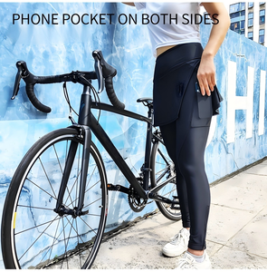 <span class=keywords><strong>Pantaloni</strong></span> Lunghi da Ciclismo per <span class=keywords><strong>Donna</strong></span> con Imbottitura in Gel, Traspiranti e Riflettenti, Leggings <span class=keywords><strong>MTB</strong></span> ad Alta Elasticità - Product Image 1