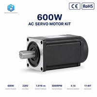 Kit de moteur servo monophasé haute performance 600W avec encodeur absolu 17 bits, moteur servo AC 220V 3000 tr/min avec frein