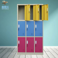 Casier de rangement en acier métallique à 9 portes avec serrure à clé, étanche, couleur personnalisable, assemblé, pour vestiaire de personnel et usage en salle de sport
