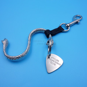 Zinc Alloy <b>Snake</b> Keychain Bright Nickel Embossed Guitar Pick Charm <b>Bag</b> Pendant Fashion Trend Gift - Product Image 3