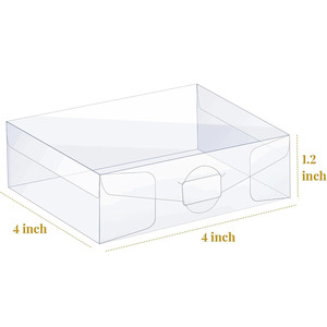 B452 rõ ràng ủng hộ trong suốt hình chữ nhật hộp nhựa Cảm ơn bạn nhãn dán băng đám cưới Kẹo sô cô la sinh nhật PVC hộp - Product Image 5