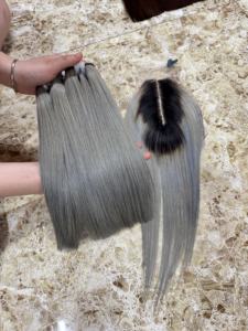 Cabello Humano Vietnamita 100% Natural, Cabello Virgen con Cutícula Alineada, Mechones con Puntas Gruesas para Exportación al por Mayor - Product Image 3