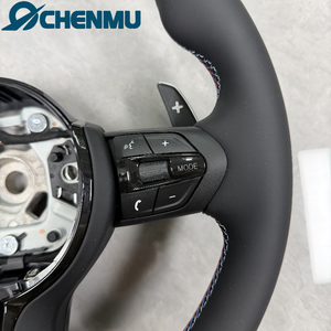 Approvisionnement d'usine pour <span class=keywords><strong>BMW</strong></span> F10 F30 F31 F32 F20 E92 E60 X6 E71 X5 E70 M3 M4 M5 <span class=keywords><strong>M6</strong></span> Volant Sport En Cuir Bleu M Bouton Intérieur - Product Image 5