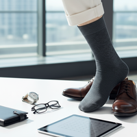 Chaussettes d'affaires en coton peigné 99% de qualité supérieure, bout sans couture, anti-boulochage, respirantes, pour usage professionnel au bureau, pour hommes