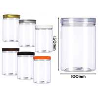 Pot en Plastique 800 ml pour Emballage, Contenant PET en Plastique pour Miel, Beurre de Cacahuète, avec Couvercle pour Aliments