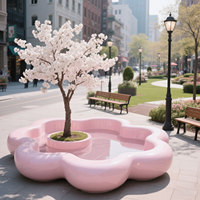 G035 - Macetas Artísticas de Fibra de Vidrio y Hormigón GRC para Árboles y Flores, Duraderas, para Exteriores, Sillas de Espera para Centros Comerciales, Hogares, Oficinas, Hospitales y Parques