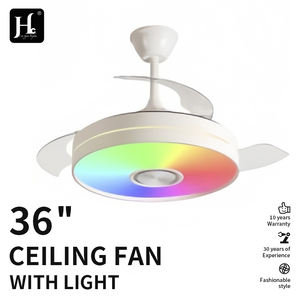 42inch Modern RGB Music Remote Control Function LED Chandelier <b>Ceiling</b> <b>Fan</b> with Light for Living Room <b>Bedroom</b> - Product Image 2