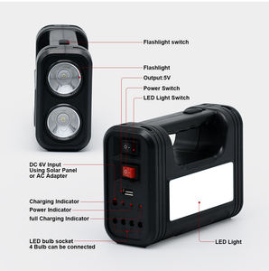 LED אור Gd-8017 נייד מגורים אנרגיה ערכת פנל סולארי ערכת בית מיני שמש כוח ערכת תאורת מערכת עבור אפריקה - Product Image 3