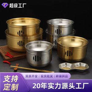 Stainless Steel Deep Pot Gold Non-Stick Round Casserole For Seafood Hot Pot Cooking - Product Image 3