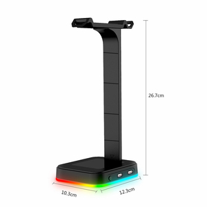 Support pour casque RGB avec chargeur USB, support de bureau pour casque, support pour écouteurs, étagère d'affichage, accessoires pour <span class=keywords><strong>PC</strong></span> de jeu - Product Image 6