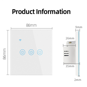 SLS WiFi Interruptor táctil inteligente <span class=keywords><strong>3</strong></span> <span class=keywords><strong>Gang</strong></span> ABS Interruptor de luz de pared Control remoto Estándar DE LA UE Single Live Wire Google Alexa 240V - Product Image 6