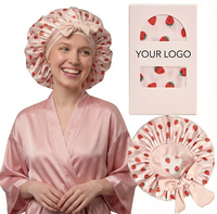Bonnet en Soie de Mûrier 100% Personnalisé avec LOGO, 16/19/22 Momme, Imprimé Sérigraphié, pour Femme Adulte, Quatre Saisons, Certifié OEKO-TEX, Emballage Personnalisé en Soie
