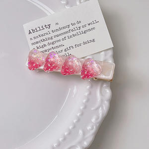 2025便宜又甜的草莓醋酸纤维6.5 * 2厘米发夹鸭嘴夹侧夹发夹儿童 - Product Image 5