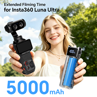 Poignée de transport portable avec batterie intégrée pour Insta360 Luna Ultra Type-C 5000mAh, charge rapide, indicateur LED, personnalisable OEM