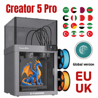 Printer 3D Multi-Warna Flashforge Creator 5 Pro 4-Toolheads Tertutup Terbaru |   500% Lebih Cepat, Tanpa Limbah Limbah Buangan Impresora 3d