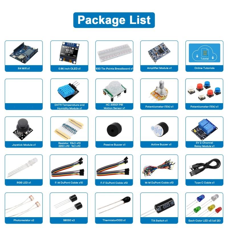 2024 Arduino Development Kit - R4 with Wifi for Beginners