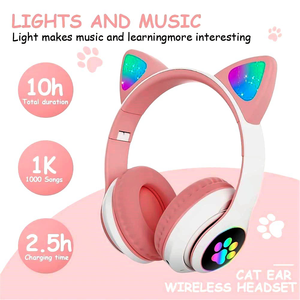 Casques de jeu sans fil avec design mignon d'oreilles de chat, microphones avec <span class=keywords><strong>LED</strong></span>, écouteurs étanches, figurine d'<span class=keywords><strong>action</strong></span> - Product Image 4