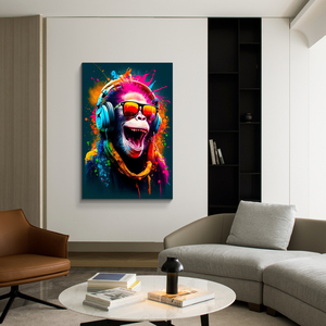 <span class=keywords><strong>Pop</strong></span> <span class=keywords><strong>Art</strong></span> Toile Décoration Murale Rue Animaux Graffiti Écouteur Portant <span class=keywords><strong>Singe</strong></span> Esthétique Décor À La Maison <span class=keywords><strong>Affiche</strong></span> <span class=keywords><strong>Art</strong></span> pour Hôtels - Product Image 2