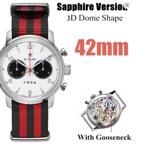 42mm Men's Luxury Panda <b>Watch</b> Leather Strap Luminous 1963 ST19 Movement Pilot Chronograph <b>Mechanical</b> Sapphire - Product Image 5
