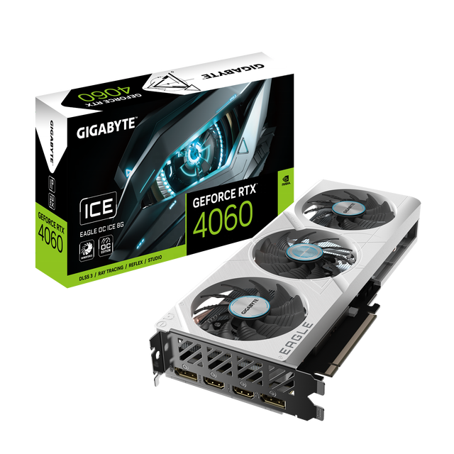 New 4060 EAGLE OC ICE 8G White Card Gaming Graphics Card PC GPU Gaming Video Card