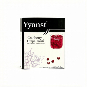 Cranberry Grape Instant Drink Powder Natural Fruit Flavor Portable Single Packet 7 Servings Daily Fruit Beverage - Product Image 1