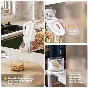 Conteneur alimentaire transparent scellé multi-tailles avec <span class=keywords><strong>bec</strong></span> verseur <span class=keywords><strong>empilable</strong></span> pour le stockage des céréales en cuisine - Product Image 2