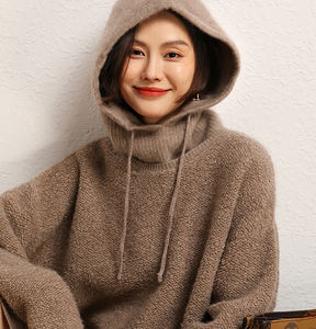 <span class=keywords><strong>Chapeau</strong></span> en cachemire pour femmes, <span class=keywords><strong>chapeau</strong></span> en tricot uni personnalisé pour l'hiver avec écharpe intégrée, cachemire de Mongolie intérieure, <span class=keywords><strong>chapeau</strong></span> épais et chaud - Product Image 6