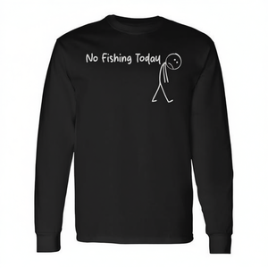 T-shirt à manches longues « No Fishing Today Sad Stick Figure Bass Fishing » - Product Image 2