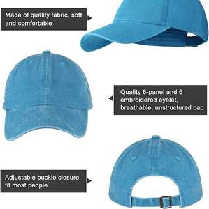 Gorra de Béisbol de Alta Calidad con 5 Paneles, Diseño Desgastado, Ajustable, de Algodón Lavado, para Hombre, con Logotipo Personalizado Bordado - Product Image 6