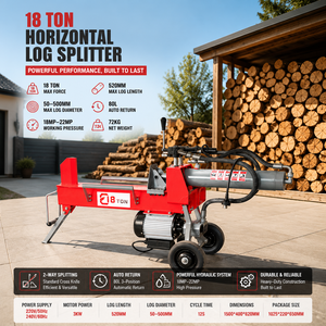 Fendeuse <span class=keywords><strong>de</strong></span> bûches électrique professionnelle <span class=keywords><strong>de</strong></span> 18 tonnes, moteur 3KW, cycle stable <span class=keywords><strong>de</strong></span> 12 secondes pour usage domestique <span class=keywords><strong>de</strong></span> bois <span class=keywords><strong>de</strong></span> chauffage - Product Image 1