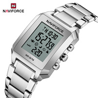 Jam Tangan Digital Azan NAVIFORCE 9270 Penunjuk Arah Kiblat untuk Sholat Pria, Elegan, Tahan Air 3ATM, Kualitas Tinggi dari Produsen