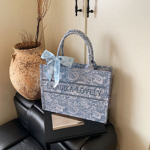 Sac à main pour femme 2025, dernières tendances, sacs de luxe pour dames, sac de shopping en papier avec poignée en ruban, sacs fourre-tout pas chers - Product Image 3