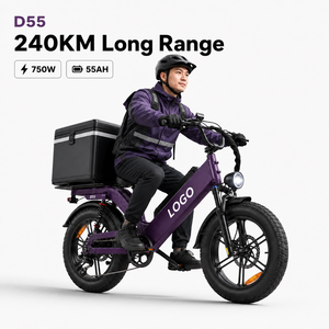 จักรยานไฟฟ้า D55 แบตเตอรี่ถอดได้ 48V55Ah ความเร็วสูง 750W ยางอ้วน 20 นิ้ว 28 ไมล์ต่อชั่วโมง OEM จักรยานส่งของทุกสภาพพื้นผิว พร้อมไฟเลี้ยว - Product Image 1