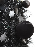 Sapin de Noël artificiel moderne en PVC noir écologique de haute qualité 2026 avec lumières LED 1,5-2,1m personnalisable