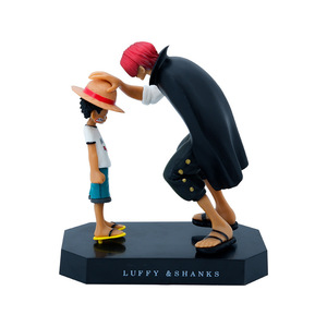 Figurine One Piece Monkey D. <span class=keywords><strong>Luffy</strong></span> et <span class=keywords><strong>Shanks</strong></span> au <span class=keywords><strong>chapeau</strong></span> de paille, produit d'anime le plus vendu, roux qui touche la tête, décorations et jouets pour voiture - Product Image 1