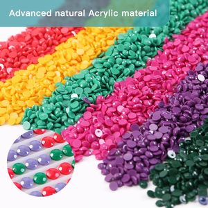 S-001 200 pièces Perles de mosaïque en résine acrylique rondes et carrées, couleurs <span class=keywords><strong>DMC</strong></span> 447, accessoire pour peinture <span class=keywords><strong>diamant</strong></span> - Product Image 3