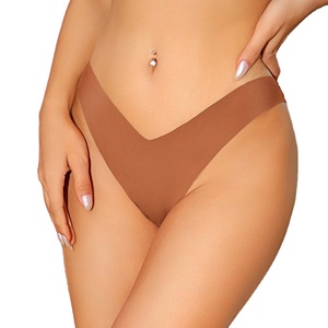 Tanga Deportiva de Seda de Hielo sin Costuras para Mujer, Talla Grande, Estilo Europeo y Americano, de Tiro Bajo, Transpirable, Antibacteriana y de Secado Rápido - Product Image 1