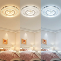 Plafonnier de salon circulaire minimaliste, motif Ginkgo, lampe LED, bordure en acrylique côtelé pour la décoration intérieure contemporaine