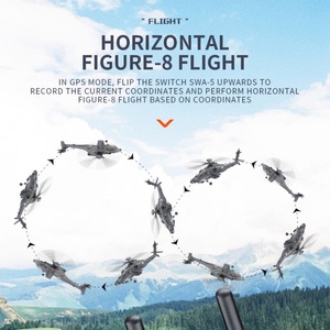Drone RC F11S 1:32 2.4G AH-64D Apache, modèle de simulation, moteur brushless GPS, 9 canaux, 6 gyroscopes, contrôle ELRS, portée 300m, batterie, plastique, métal - Product Image 3