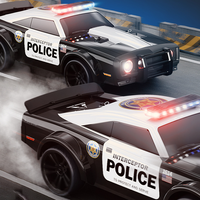 Voiture de police RC 88RC SG-1614 à l'échelle 1:16, moteur brossé, 4 canaux, télécommande, câble USB, vitesse maximale de 35 km/h