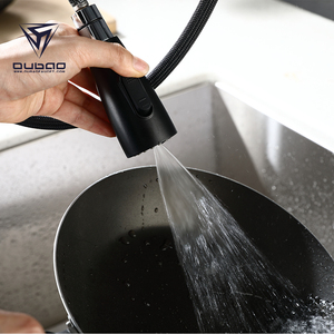 Rubinetto da cucina OUBAO monocomando nero opaco, miscelatore caldo/freddo con doccetta estraibile flessibile per <span class=keywords><strong>lavello</strong></span> - Product Image 6