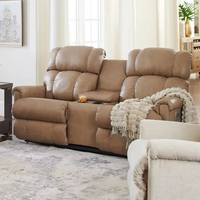 Ensemble de canapés inclinables modernes européens pour la maison, confortable, extensible, avec coussin de massage gonflable en cuir et chargeur USB