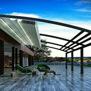 Gazebo impermeable de aluminio para jardín, persianas de ventanas de diseño moderno, pérgola - Product Image 1