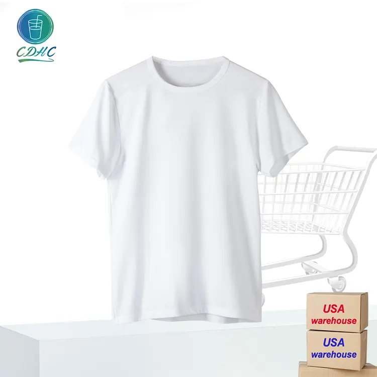 Custom Logo sublimation Thermal printing Polyester Men's loose t-shirt Blank White Sublimation T-shirts