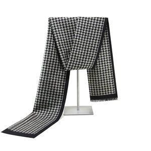 2025 nuevo silenciador de alta calidad Bufanda De <span class=keywords><strong>La</strong></span> <span class=keywords><strong>Monda</strong></span> invierno cálido patrón romboidal lana lujo Plaid hombres bufanda - Product Image 5