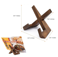 Support polyvalent pour ordinateur portable et présentoir à assiettes en bois, au design artisanal au charbon de bois, pour la décoration intérieure et l'approvisionnement des restaurants