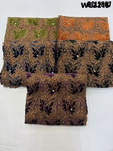 Tradizione africana all'ingrosso di moda tessuto di pizzo cristallo austriaco ricamo tessuto <span class=keywords><strong>Guipure</strong></span> per indumento Senegal e Mali - Product Image 6