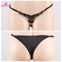 Culotte Femme Grande Taille Érotique Transparent Broderie Dentelle Évidée Entrejambe Ouvert avec Strass pour Femme Mature