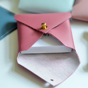 Tarjeteros de cuero al por mayor de fábrica, monederos minimalistas de colores pastel, tarjeteros cuadrados de estilo coreano. - Product Image 2